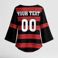 Custom Brazilian Football Big Mengo Kimono Sleeve Blouse Rubro-Negro Go Glory
