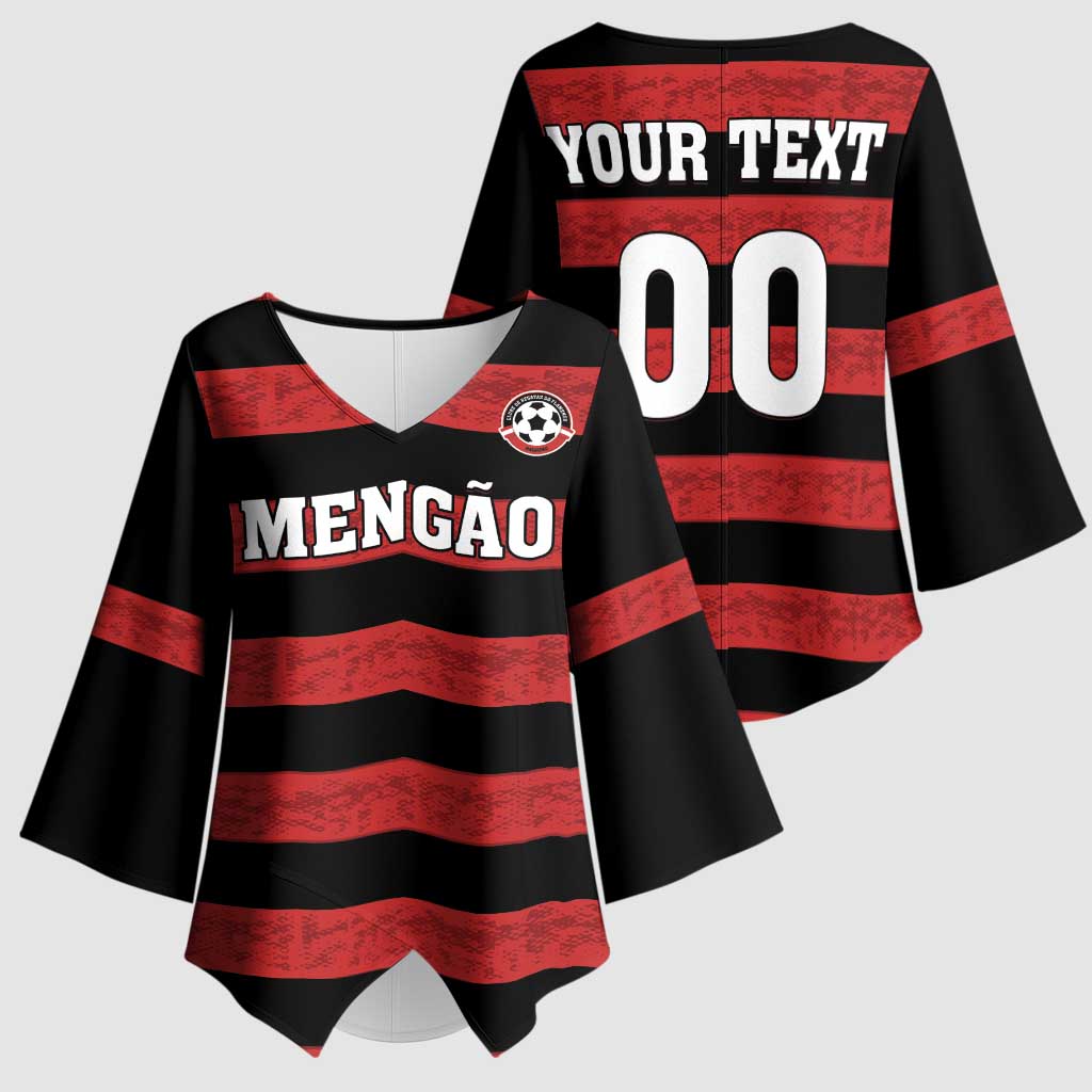 Custom Brazilian Football Big Mengo Kimono Sleeve Blouse Rubro-Negro Go Glory