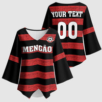 Custom Brazilian Football Big Mengo Kimono Sleeve Blouse Rubro-Negro Go Glory