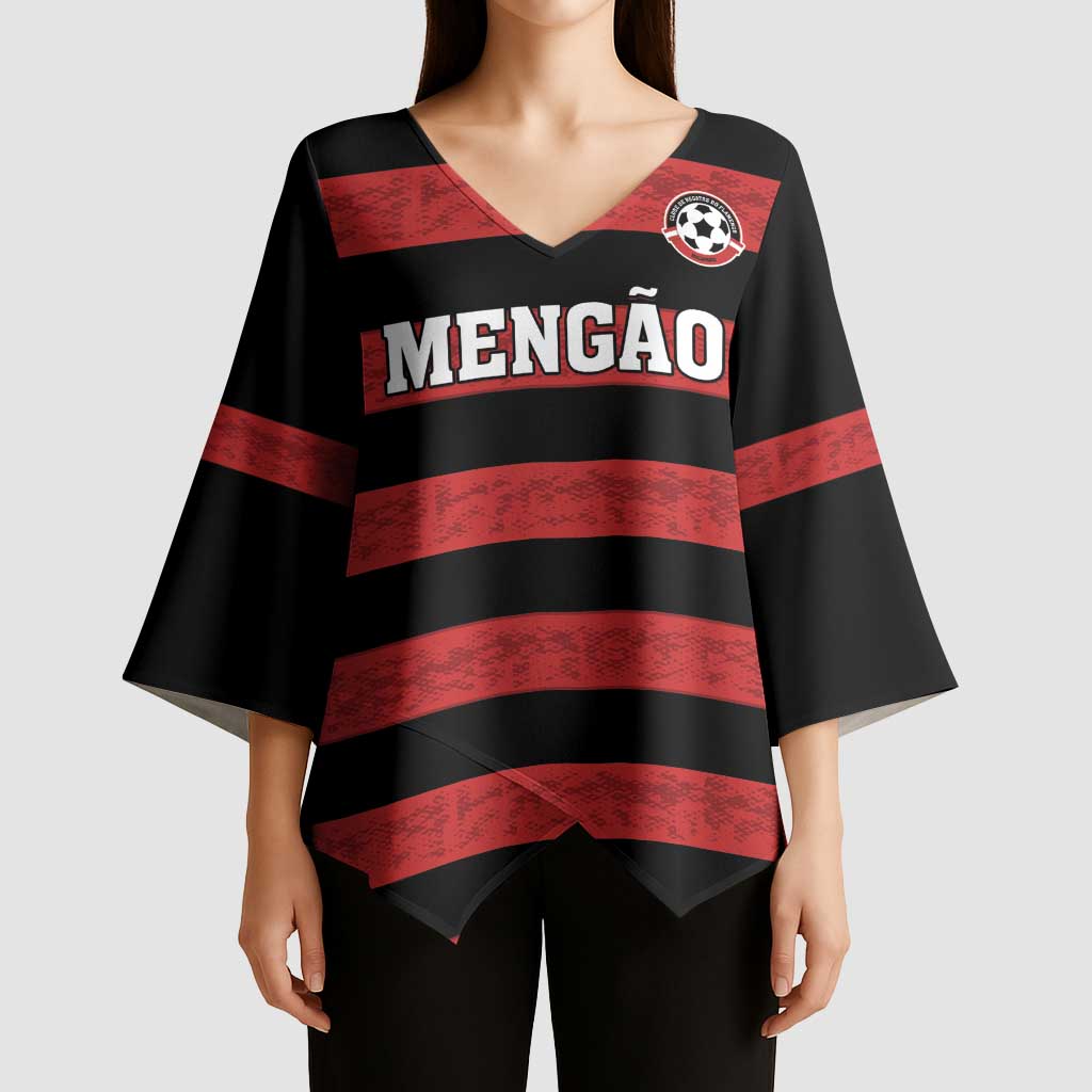 Custom Brazilian Football Big Mengo Kimono Sleeve Blouse Rubro-Negro Go Glory
