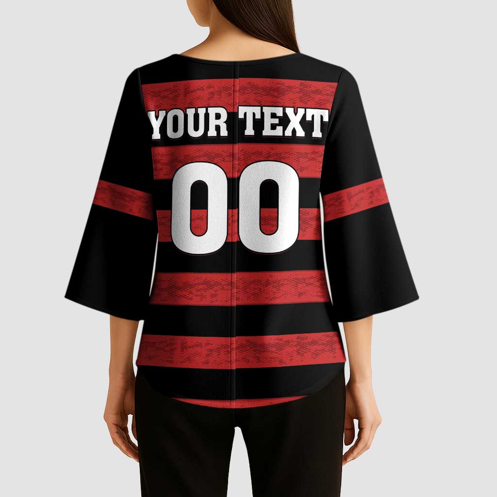 Custom Brazilian Football Big Mengo Kimono Sleeve Blouse Rubro-Negro Go Glory