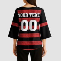 Custom Brazilian Football Big Mengo Kimono Sleeve Blouse Rubro-Negro Go Glory