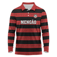Custom Brazilian Football Big Mengo Long Sleeve Polo Shirt Rubro-Negro Go Glory