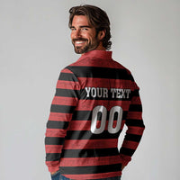 Custom Brazilian Football Big Mengo Long Sleeve Polo Shirt Rubro-Negro Go Glory