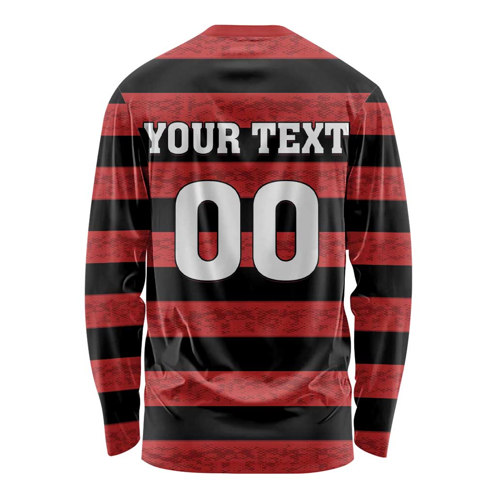 Custom Brazilian Football Big Mengo Long Sleeve Shirt Rubro-Negro Go Glory