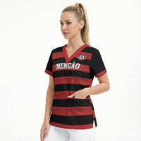 Custom Brazilian Football Big Mengo Scrub Top Rubro-Negro Go Glory