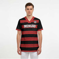 Custom Brazilian Football Big Mengo Scrub Top Rubro-Negro Go Glory