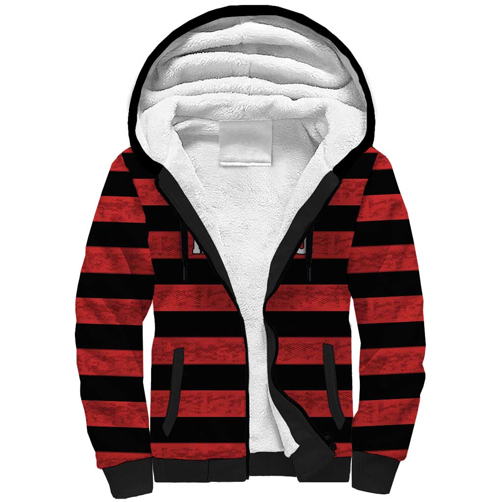 Custom Brazilian Football Big Mengo Sherpa Hoodie Rubro-Negro Go Glory