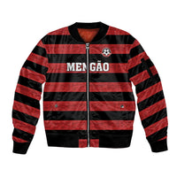 Custom Brazilian Football Big Mengo Sleeve Zip Bomber Jacket Rubro-Negro Go Glory