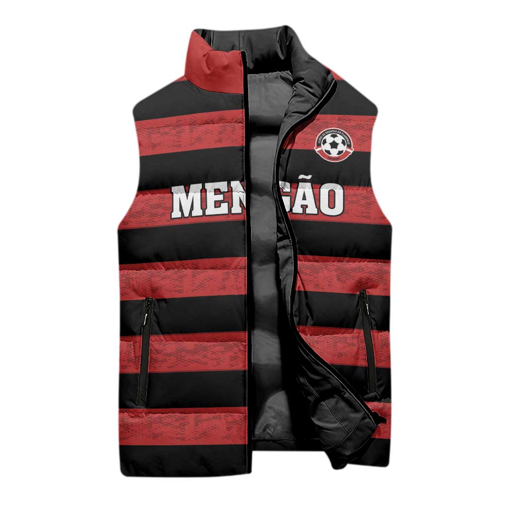 Custom Brazilian Football Big Mengo Sleeveless Puffer Jacket Rubro-Negro Go Glory