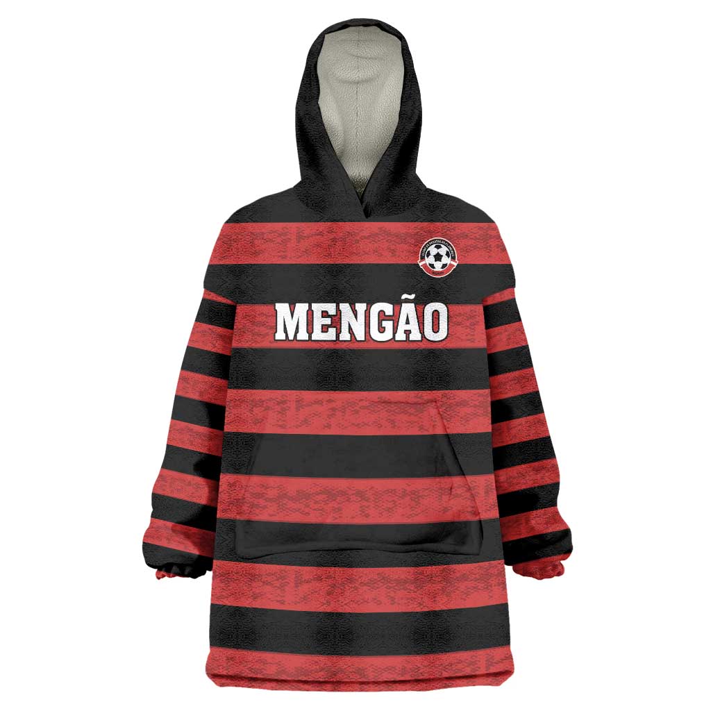 Custom Brazilian Football Big Mengo Wearable Blanket Hoodie Rubro-Negro Go Glory