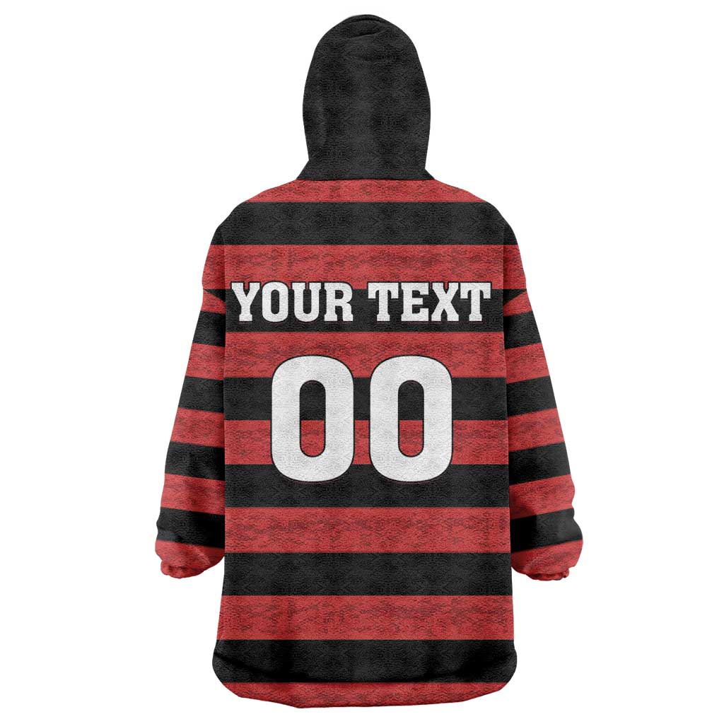 Custom Brazilian Football Big Mengo Wearable Blanket Hoodie Rubro-Negro Go Glory