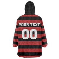 Custom Brazilian Football Big Mengo Wearable Blanket Hoodie Rubro-Negro Go Glory