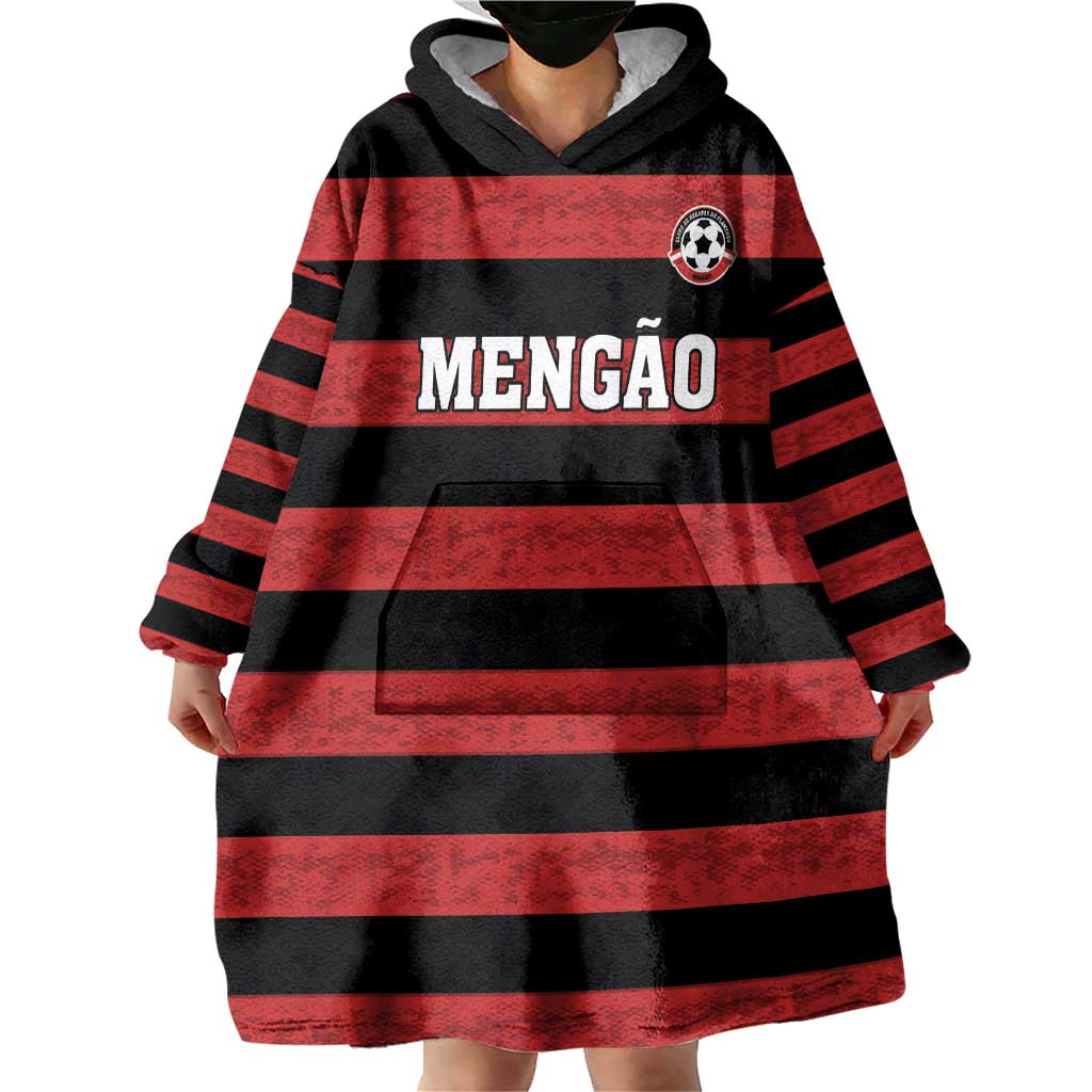 Custom Brazilian Football Big Mengo Wearable Blanket Hoodie Rubro-Negro Go Glory