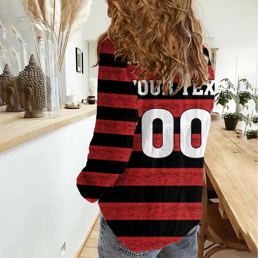 Custom Brazilian Football Big Mengo Women Casual Shirt Rubro-Negro Go Glory