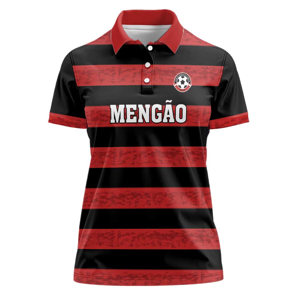 Custom Brazilian Football Big Mengo Women Polo Shirt Rubro-Negro Go Glory