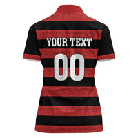 Custom Brazilian Football Big Mengo Women Polo Shirt Rubro-Negro Go Glory