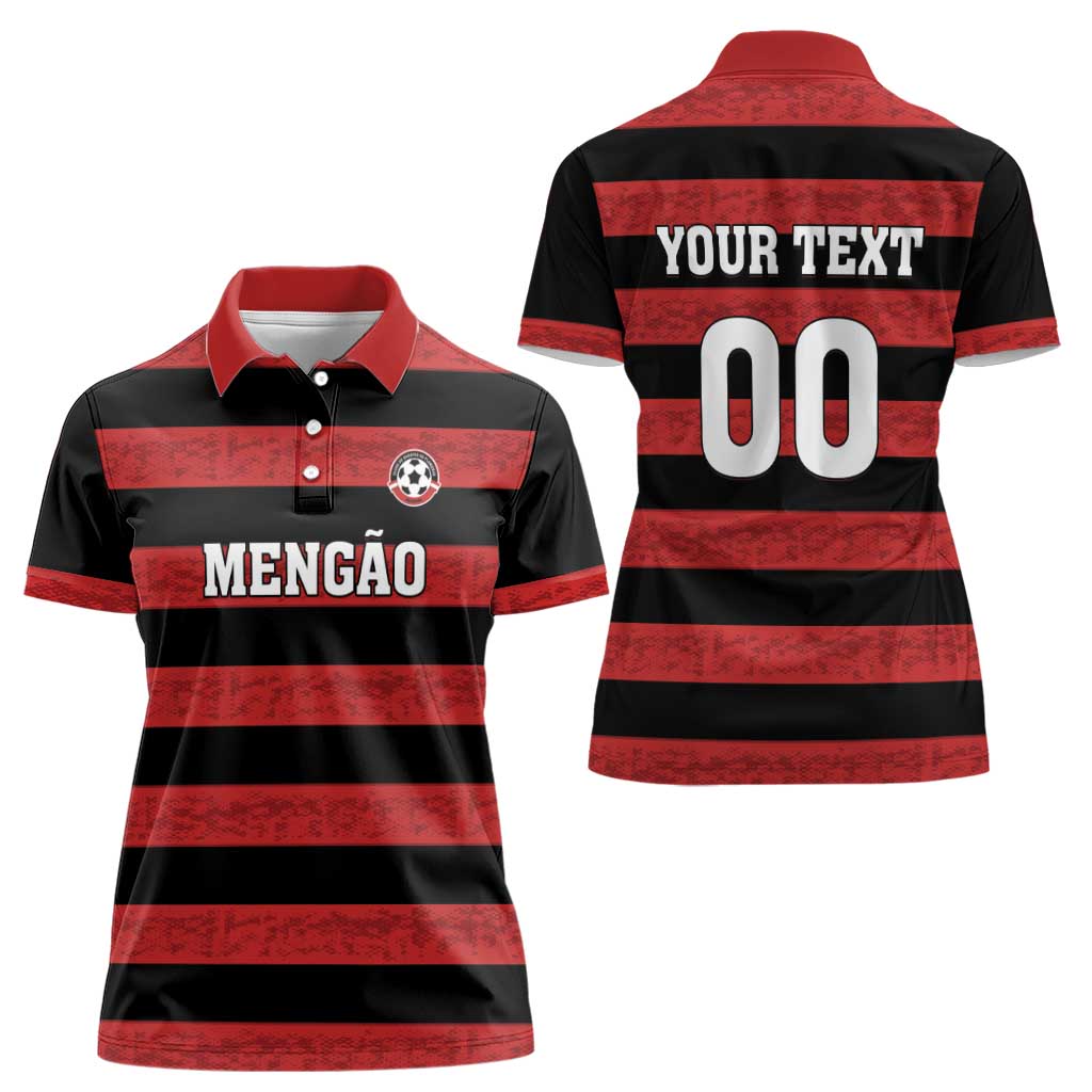 Custom Brazilian Football Big Mengo Women Polo Shirt Rubro-Negro Go Glory