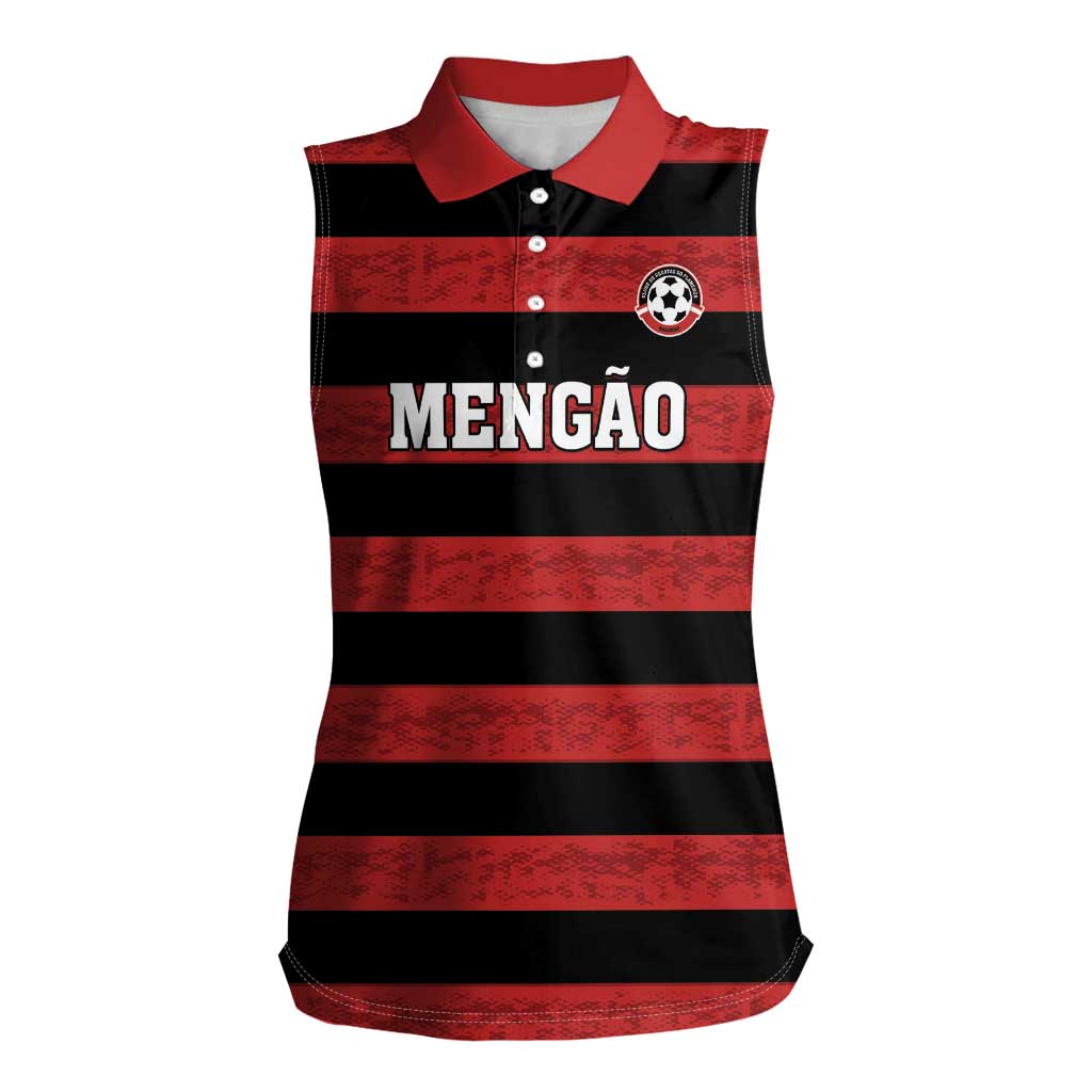 Custom Brazilian Football Big Mengo Women Sleeveless Polo Shirt Rubro-Negro Go Glory