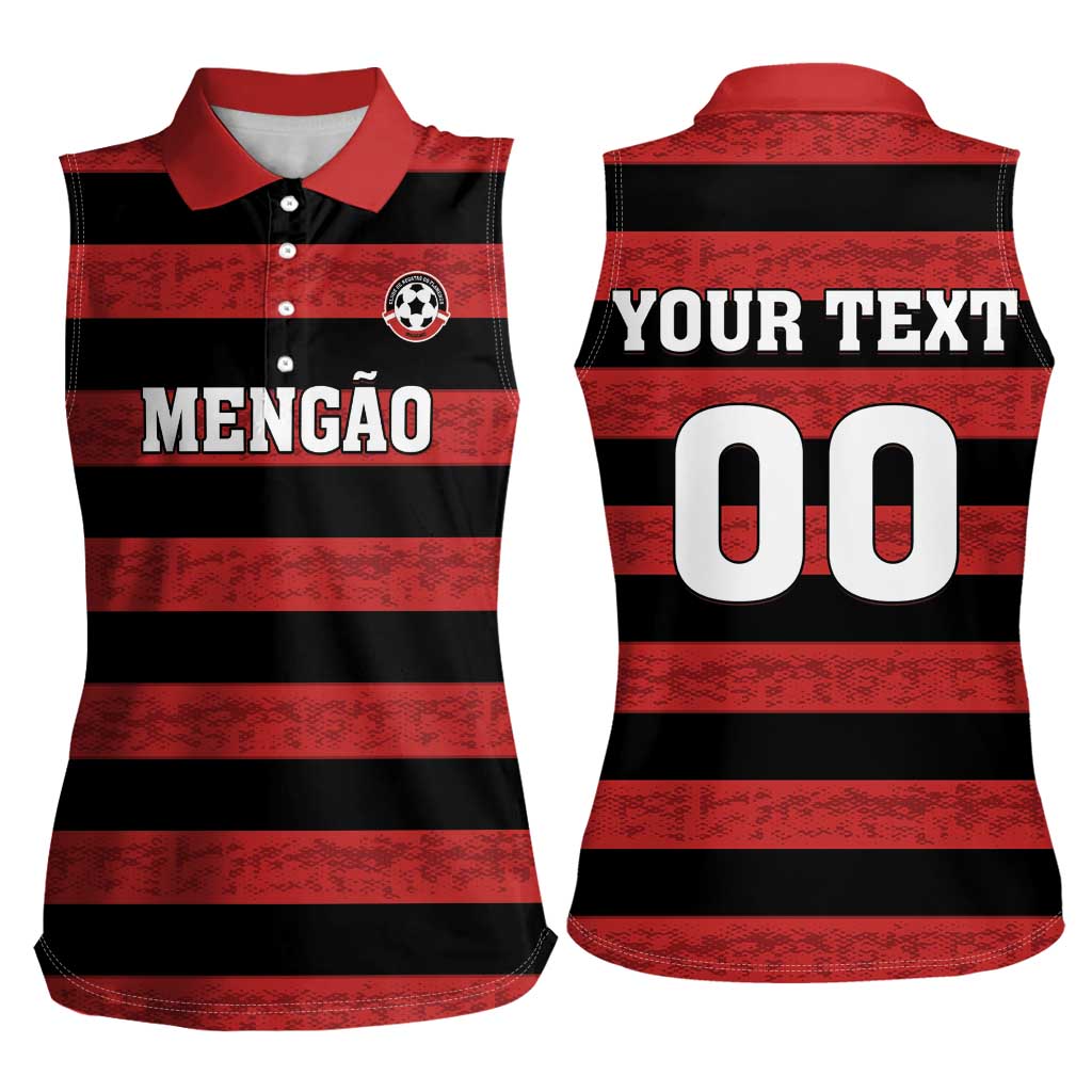 Custom Brazilian Football Big Mengo Women Sleeveless Polo Shirt Rubro-Negro Go Glory