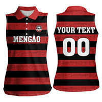 Custom Brazilian Football Big Mengo Women Sleeveless Polo Shirt Rubro-Negro Go Glory