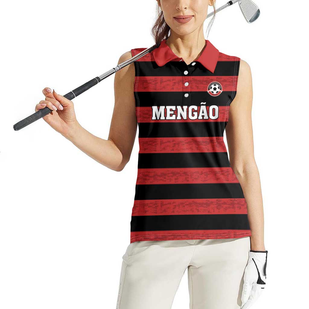 Custom Brazilian Football Big Mengo Women Sleeveless Polo Shirt Rubro-Negro Go Glory
