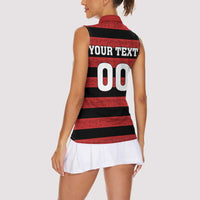 Custom Brazilian Football Big Mengo Women Sleeveless Polo Shirt Rubro-Negro Go Glory