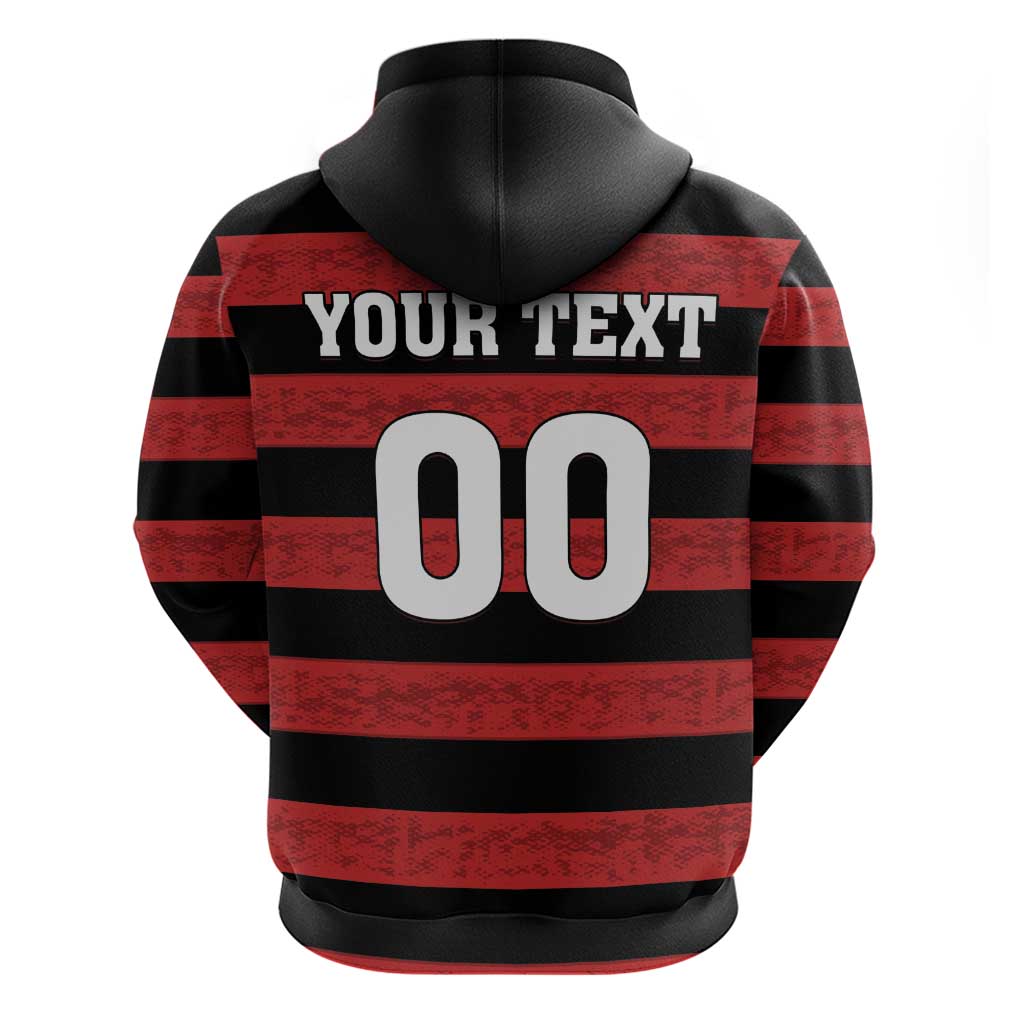 Custom Brazilian Football Big Mengo Zip Hoodie Rubro-Negro Go Glory