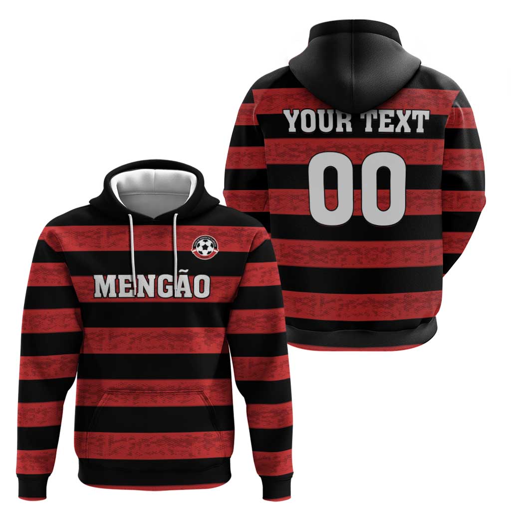 Custom Brazilian Football Big Mengo Zip Hoodie Rubro-Negro Go Glory