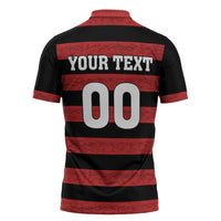 Custom Brazilian Football Big Mengo Zipper Polo Shirt Rubro-Negro Go Glory