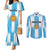 Custom Argentina Football Couples Matching Mermaid Dress and Long Sleeve Button Shirt