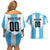 Custom Argentina Football Couples Matching Off Shoulder Short Dress and Hawaiian Shirt