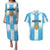 Custom Argentina Football Couples Matching Puletasi and Hawaiian Shirt