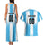 Custom Argentina Football Couples Matching Tank Maxi Dress and Hawaiian Shirt