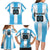 Custom Argentina Football Family Matching Long Sleeve Bodycon Dress and Hawaiian Shirt