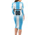 Custom Argentina Football Family Matching Long Sleeve Bodycon Dress and Hawaiian Shirt