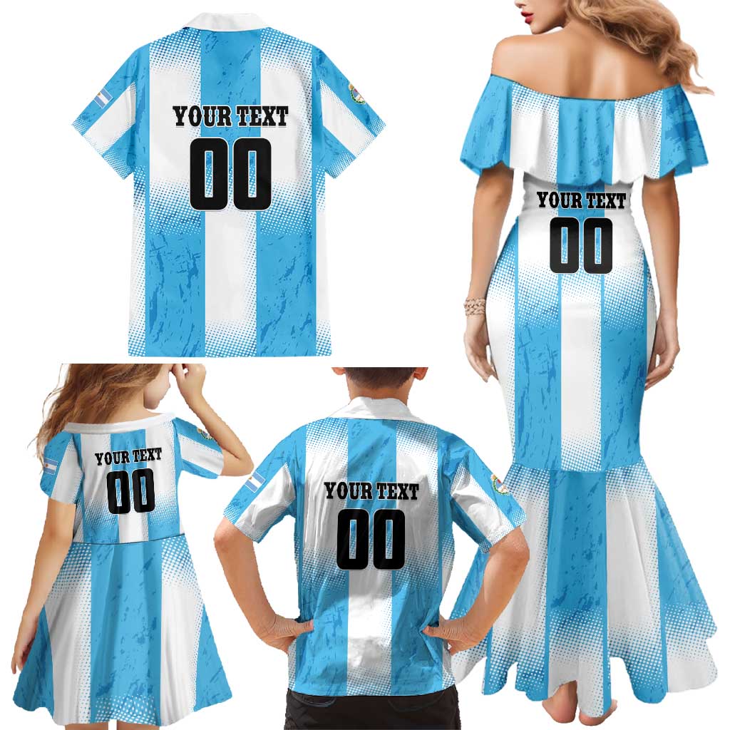 Custom Argentina Football Family Matching Mermaid Dress and Hawaiian Shirt