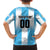 Custom Argentina Football Family Matching Off The Shoulder Long Sleeve Dress and Hawaiian Shirt