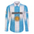 Custom Argentina Football Family Matching Off The Shoulder Long Sleeve Dress and Hawaiian Shirt