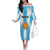 Custom Argentina Football Family Matching Off The Shoulder Long Sleeve Dress and Hawaiian Shirt