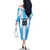 Custom Argentina Football Family Matching Off The Shoulder Long Sleeve Dress and Hawaiian Shirt
