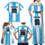Custom Argentina Football Family Matching Off Shoulder Maxi Dress and Hawaiian Shirt