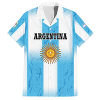 Custom Argentina Football Family Matching Off Shoulder Maxi Dress and Hawaiian Shirt