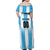 Custom Argentina Football Family Matching Off Shoulder Maxi Dress and Hawaiian Shirt