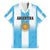 Custom Argentina Football Family Matching Off Shoulder Short Dress and Hawaiian Shirt