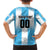 Custom Argentina Football Family Matching Short Sleeve Bodycon Dress and Hawaiian Shirt