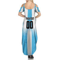 Custom Argentina Football Family Matching Summer Maxi Dress and Hawaiian Shirt