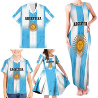 Custom Argentina Football Family Matching Tank Maxi Dress and Hawaiian Shirt