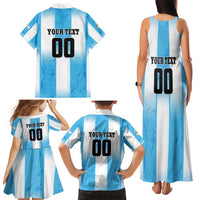 Custom Argentina Football Family Matching Tank Maxi Dress and Hawaiian Shirt