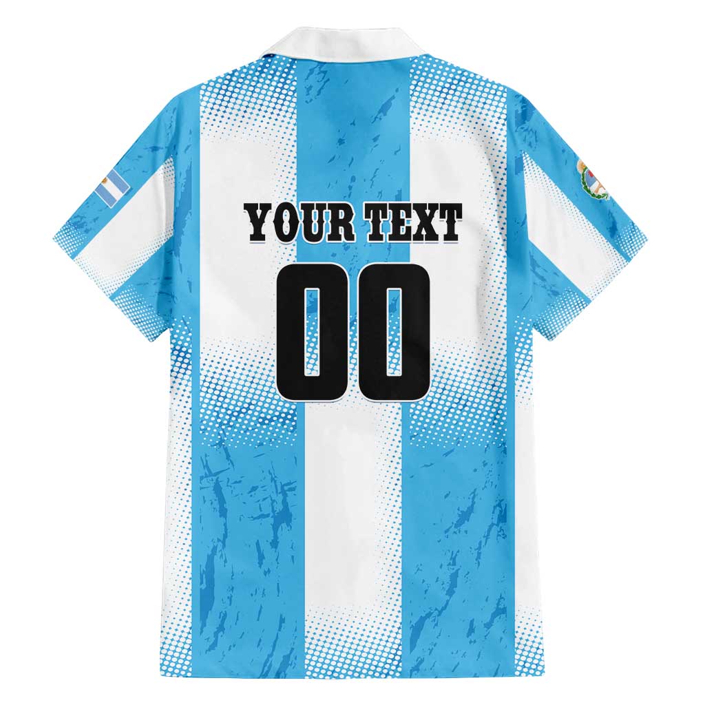 Custom Argentina Football Family Matching Tank Maxi Dress and Hawaiian Shirt